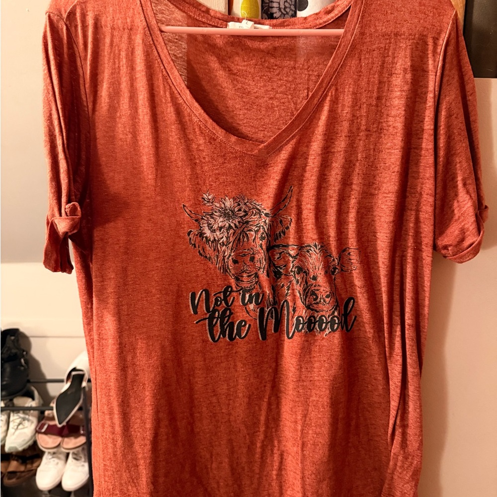 Maurices Rust Orange Graphic Tee